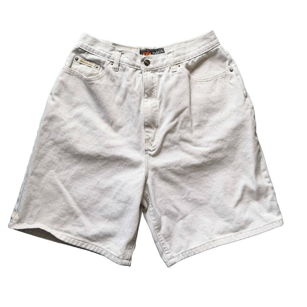 Vintage 90s Route 66 High Rise Relaxed Fit White Denim Shorts Juniors 13/14 Y2K
